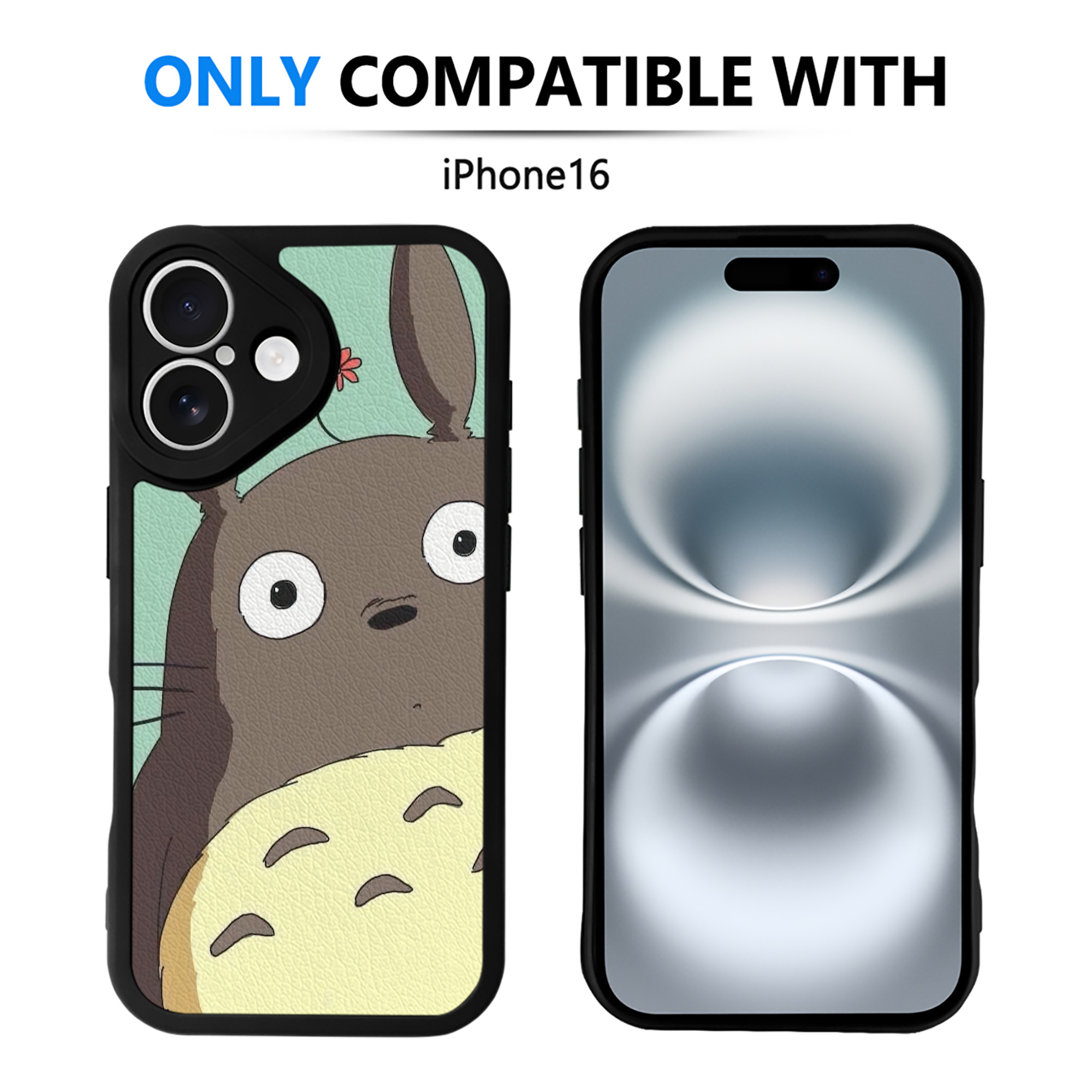（画像用） となりのトトロ 草壁メイ 草壁サツキ My Neighbor Totoro Satsuki Kusakabe Mei Kusakabe 【iPhone 16シリーズ対応】シリコンスマホケース（レザー調） 材質：シリコン